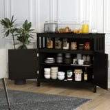 Kitchen Buffet Server Sideboard Storage Cabinet with 2 Doors and Shelf-Black