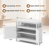 Kitchen Buffet Server Sideboard Storage Cabinet with 2 Doors and Shelf-White