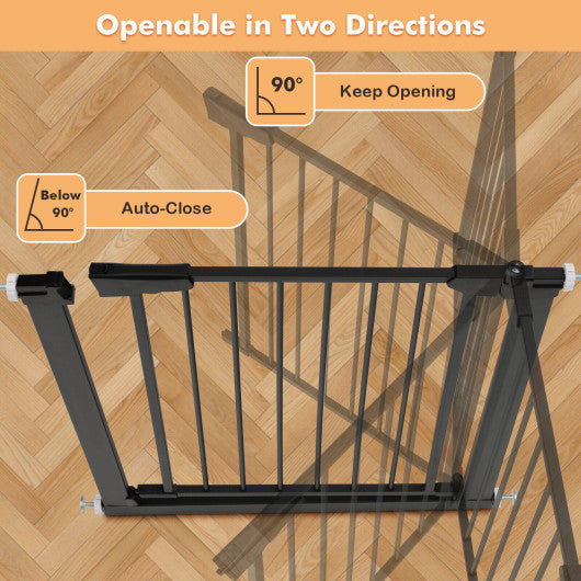 30-32.5 Inch Wide Safety Gate with 30 Inch Scientific Height-Black