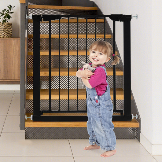 30-32.5 Inch Wide Safety Gate with 30 Inch Scientific Height-Black