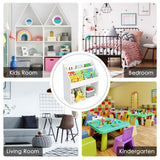 Kids Wooden Bookshelf Bookcase Children Toy Storage Cabinet Organizer-White