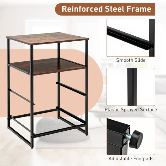 Freestanding Cabinet Dresser with Wooden Top Shelves-S