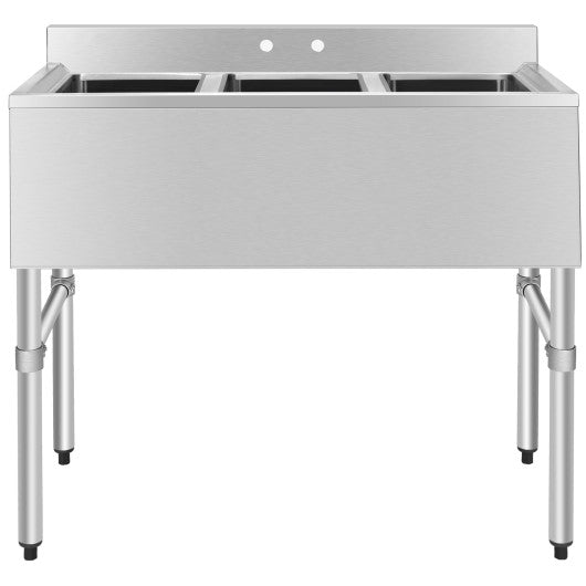 Stainless Steel Utility Sink with 3 Compartment Commercial Kitchen Sink
