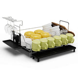 2-Tier Detachable Dish Drying Rack with Cutlery Holder