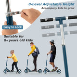 Folding Aluminum Alloy Scooter with 3 Adjustable Heights-Blue