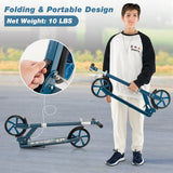 Folding Aluminum Alloy Scooter with 3 Adjustable Heights-Blue