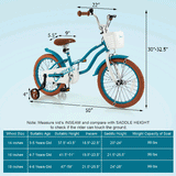 Children Bicycle with Front Handbrake and Rear Coaster Brake-Turquoise