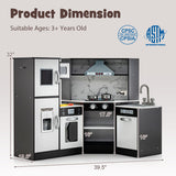 Kids Corner Pretend Kitchen Playset with Separated Washing Basin-Coffee