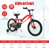 18 Inch Kids Bike with LED Lights Adjustable Carbon Steel Bicycle for 4-8 Years Old-18 inches