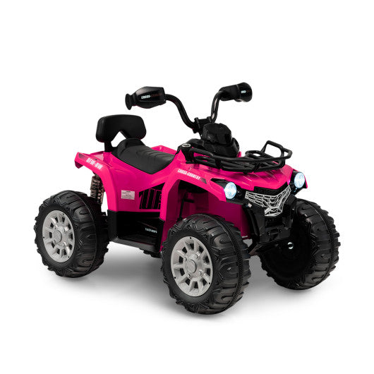 12V Kids Ride On ATV 4 Wheeler with MP3 and Headlights-Pink