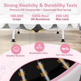 64 Inch Kids Trampoline with Detachable Canopy and Safety Enclosure Net-Pink