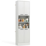 75 Inch Kitchen Pantry Cabinet Tall Cupboard with Doors and Shelves-White Oak