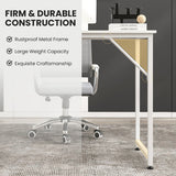 L Shaped Computer Desk and Writing Workstation for Home and Office-White