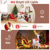 LED Lighted Christmas Reindeer and Santas Sleigh