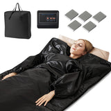 Infrared Sauna Blanket for Home Use with Arm Sleeves Wraps and Carry Bag-Black