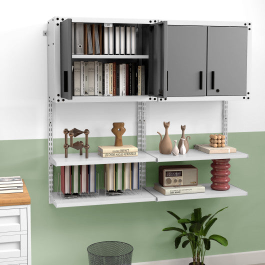 Metal Wall Cabinet with Lock and 3 Adjustable Shelves