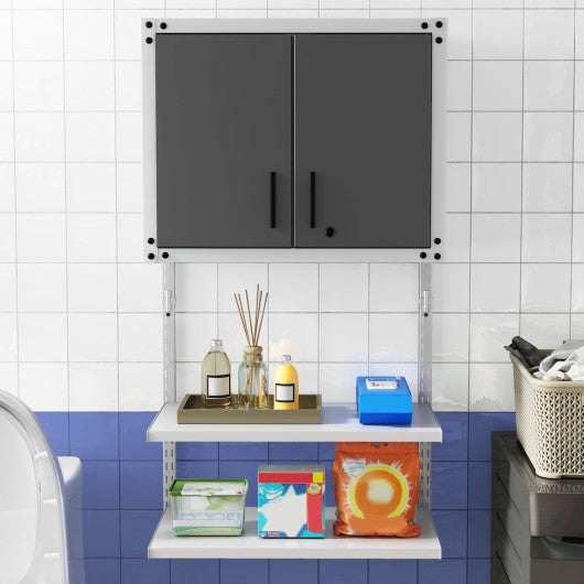 Metal Wall Cabinet with Lock and 3 Adjustable Shelves