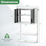 Metal Wall Cabinet with Lock and 3 Adjustable Shelves