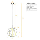 Modern Dimmable Warm White LED Chandelier