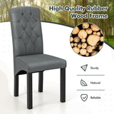 Modern Dining Chair with High Backrest High-density Sponge Cushion-Dark Gray