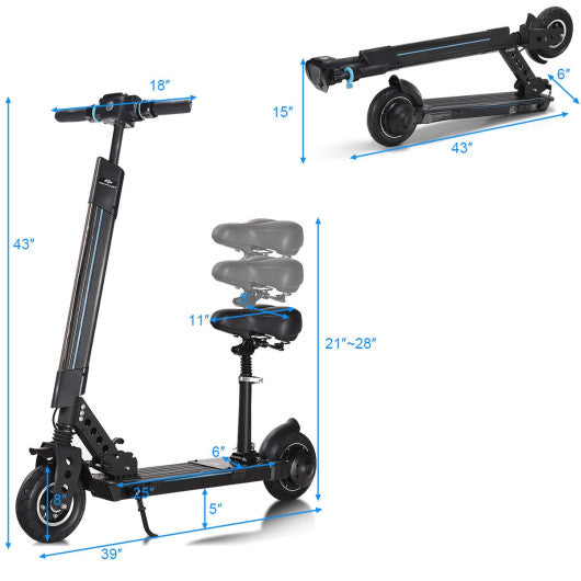 Foldable Electric Scooter with Removable Seat LED