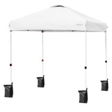 6.6  x 6.6 Feet Outdoor Pop Up Camping Canopy Tent with Roller Bag-White