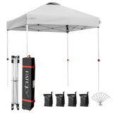 6.6  x 6.6 Feet Outdoor Pop Up Camping Canopy Tent with Roller Bag-Gray