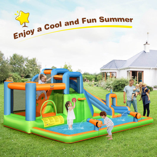 Inflatable Water Slide with Dual Climbing Walls and Blower Excluded