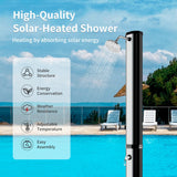 7.2 Feet 9.3 Gallon Solar Heated Shower with Adjustable Head and Foot Tap