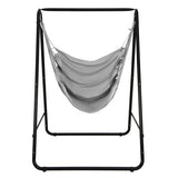 Hanging Padded Hammock Chair with Stand and Heavy Duty Steel-Gray