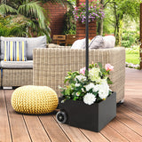 150 Pounds Patio Umbrella Base Stand Wheels Planter Outdoor-Black