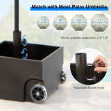 150 Pounds Patio Umbrella Base Stand Wheels Planter Outdoor-Black