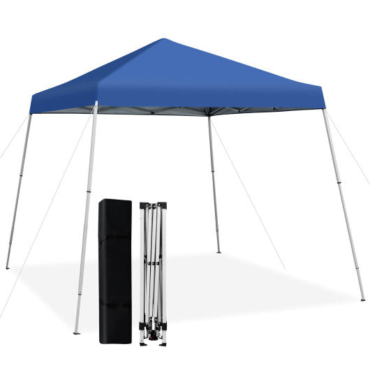 10 x 10 Feet Outdoor Instant Pop-up Canopy with Carrying Bag-Blue