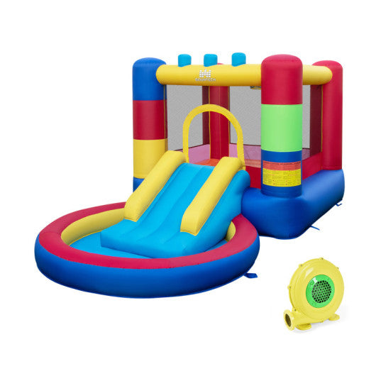 4-in-1 Jigsaw Theme Inflatable Bounce House with 480W Blower