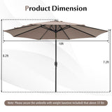 10 Feet Outdoor Patio Umbrella with Tilt Adjustment and Crank-Tan