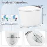 One-Piece Smart 1.16 GPF Elongated Bidet Toilet Seat with Night Light-White