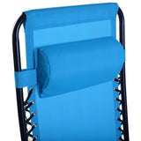 2 Pieces Folding Lounge Chair with Zero Gravity-Light Blue