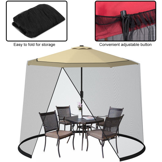 9 -10 Feet Outdoor Umbrella Table Screen Mosquito Bug Insect Net