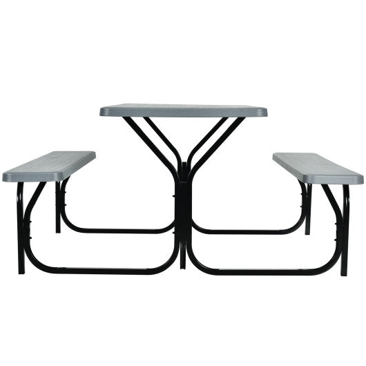 Picnic Table Bench Set for Outdoor Camping -Gray