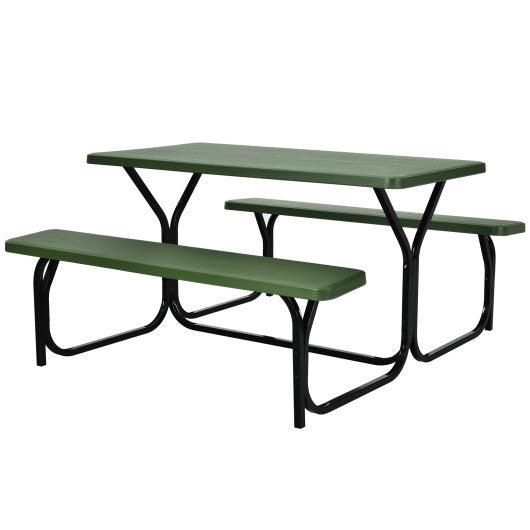 Outdoor Picnic Table Bench Set for Camping-Green