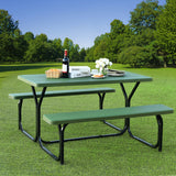 Outdoor Picnic Table Bench Set for Camping-Green