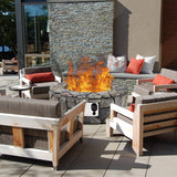 28 Inch Propane Gas Fire Pit with Lava Rocks and Protective Cover