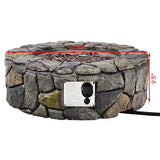 28 Inch Propane Gas Fire Pit with Lava Rocks and Protective Cover