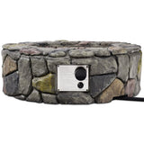 28 Inch Propane Gas Fire Pit with Lava Rocks and Protective Cover