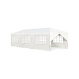 10 x 30 Feet Outdoor Canopy Tent with 6 Removable Sidewalls and 2 Doorways-White