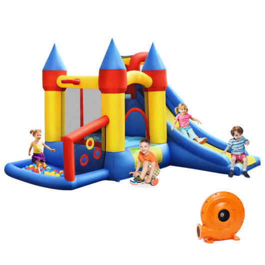 Inflatable Bounce House with Basketball Rim and 780W Blower