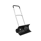 Rolling Snow Pusher Shovel with Adjustable Handle