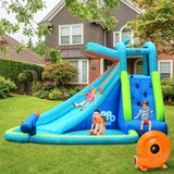 Hippo Inflatable Water Slide Bounce House with 740W Blower