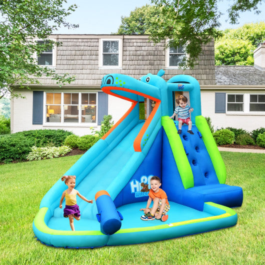 Hippo Inflatable Water Slide Bounce House with 740W Blower