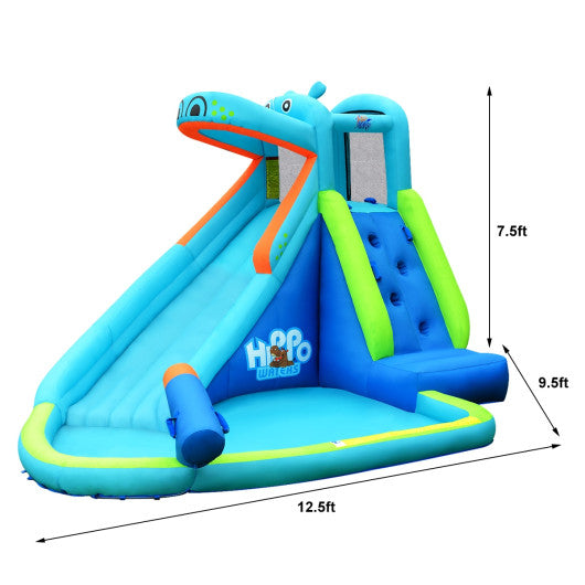 Hippo Inflatable Water Slide Bounce House with 740W Blower